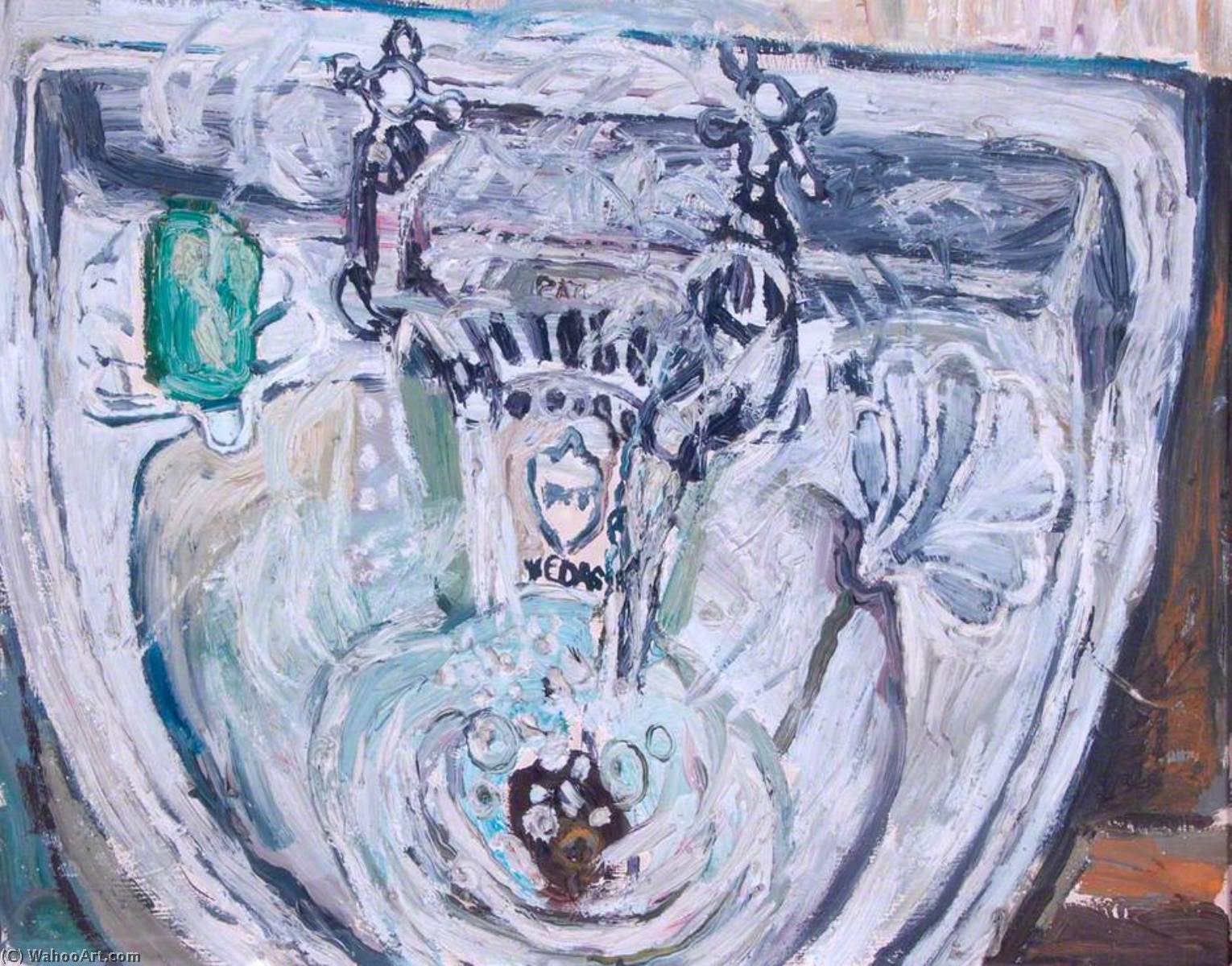 Wikioo.org – La Enciclopedia de las Bellas Artes - Pintura, Obras de arte de John Randall Bratby - cuenca enestado  verdosos  jabón