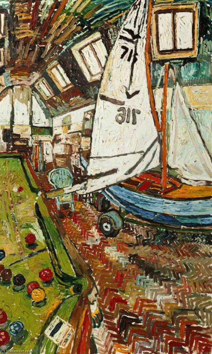 Wikioo.org - The Encyclopedia of Fine Arts - Painting, Artwork by John Randall Bratby - Sailboat in the Artist's Studio
