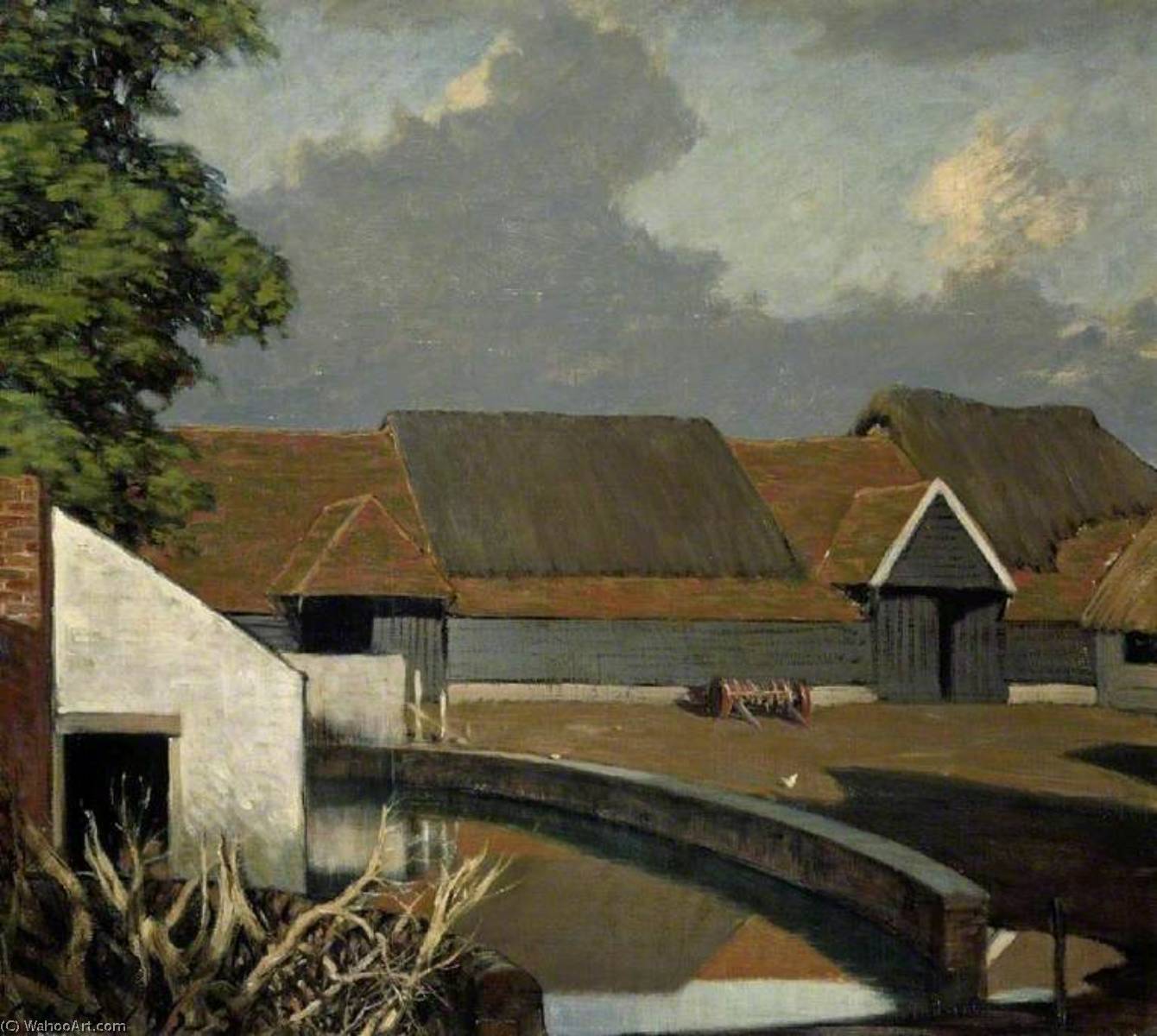 WikiOO.org - Encyclopedia of Fine Arts - Maleri, Artwork Charles John Holmes - Farmyard at Soberton, Surrey