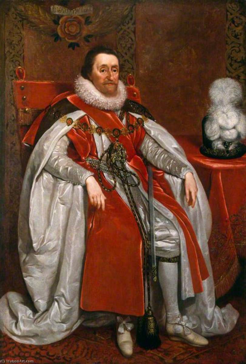 Wikioo.org - Bách khoa toàn thư về mỹ thuật - Vẽ tranh, Tác phẩm nghệ thuật Daniel I Mijtens - King James I of England and VI of Scotland