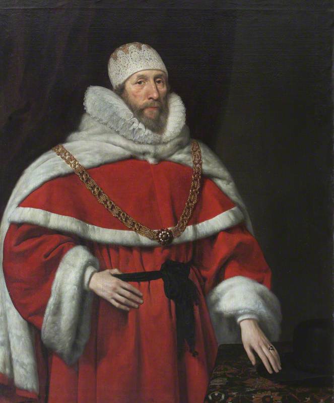 Wikioo.org - สารานุกรมวิจิตรศิลป์ - จิตรกรรม Daniel I Mijtens - Chief Justice Sir Henry Hobart (d.1625), 1st Bt
