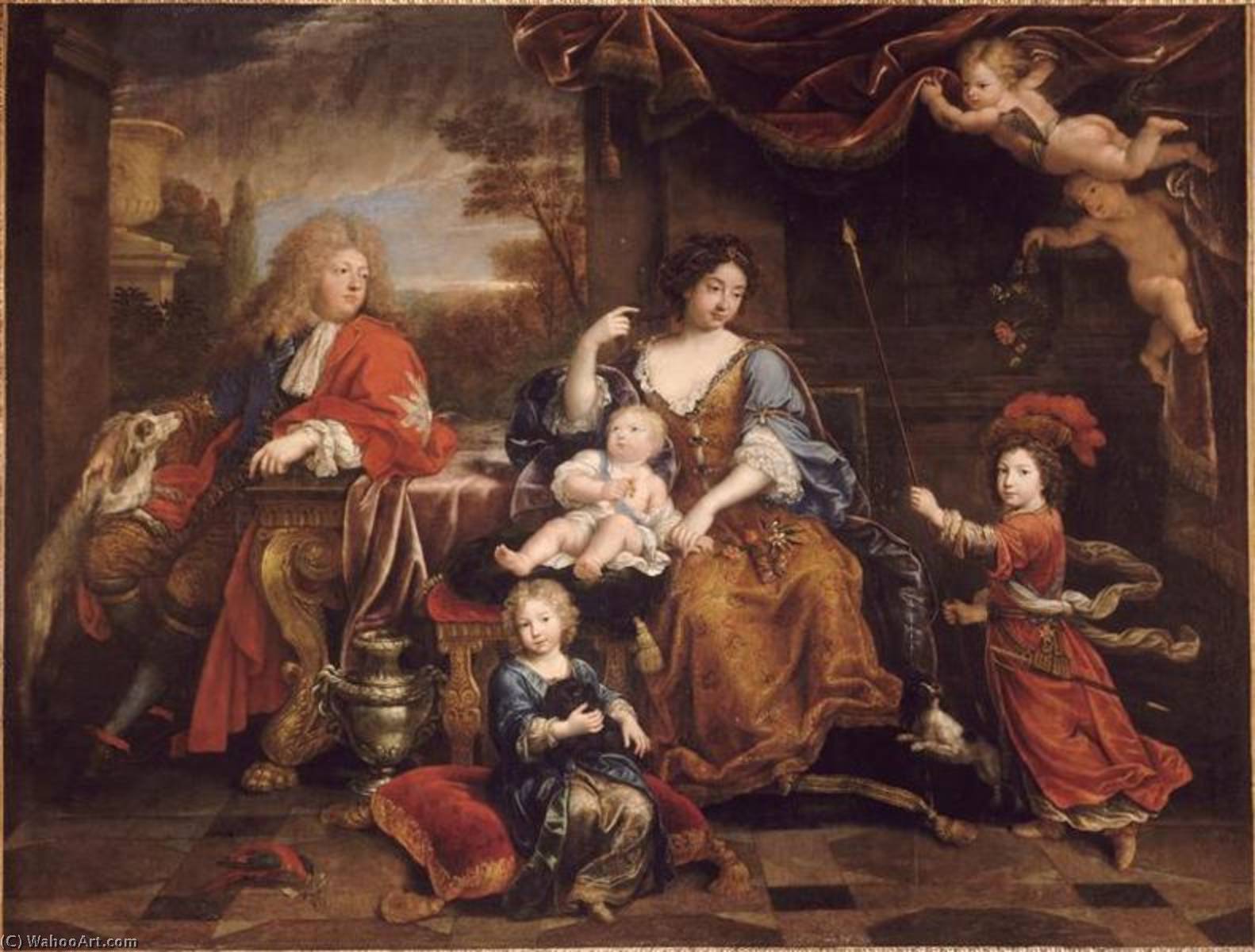 Wikioo.org - The Encyclopedia of Fine Arts - Painting, Artwork by Pierre Mignard - La famille du Grand Dauphin