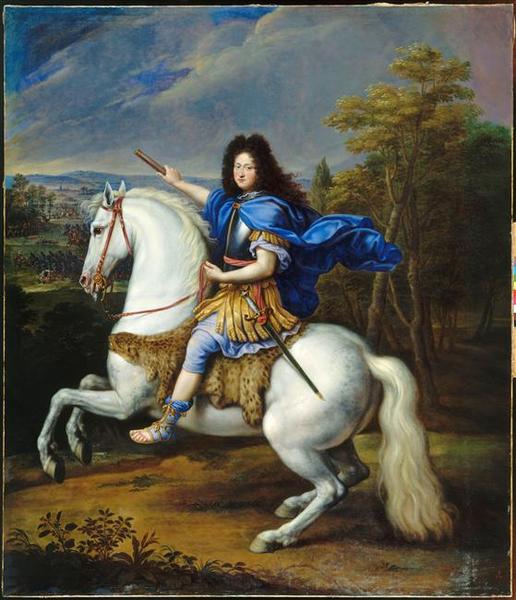 WikiOO.org - 백과 사전 - 회화, 삽화 Pierre Mignard - Philippe de France vêtu à la romaine et dirigeant une charge de cavalerie Philippe de France, duc d'Orléans, dit Monsieur (1640 1701)