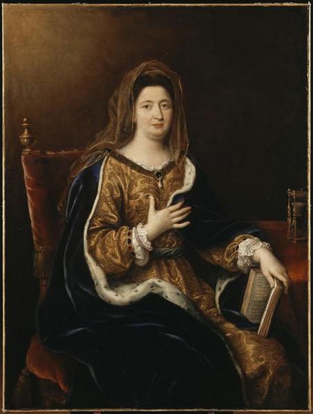 Wikioo.org – La Enciclopedia de las Bellas Artes - Pintura, Obras de arte de Pierre Mignard - Françoise d'Aubigné , Marquesa delaware Mantenerse ( 1635 1719 )