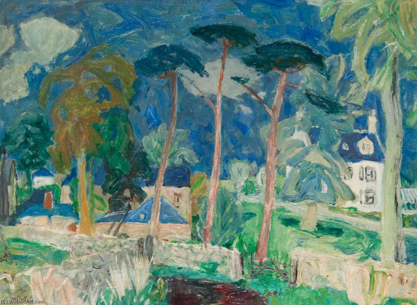 Wikioo.org - The Encyclopedia of Fine Arts - Painting, Artwork by William George Gillies - The Farm Place, Summer