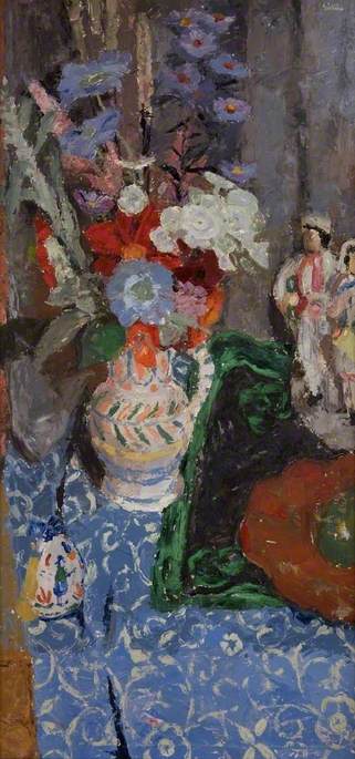 Wikioo.org - The Encyclopedia of Fine Arts - Painting, Artwork by William George Gillies - Still Life, Flowers and Figures