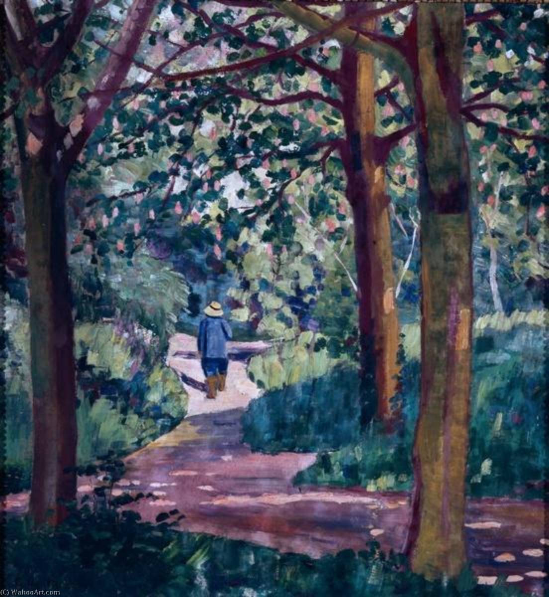 Wikioo.org – L'Encyclopédie des Beaux Arts - Peinture, Oeuvre de Georgette Agutte - Promenade ( marcel sembat dans fils jardin )
