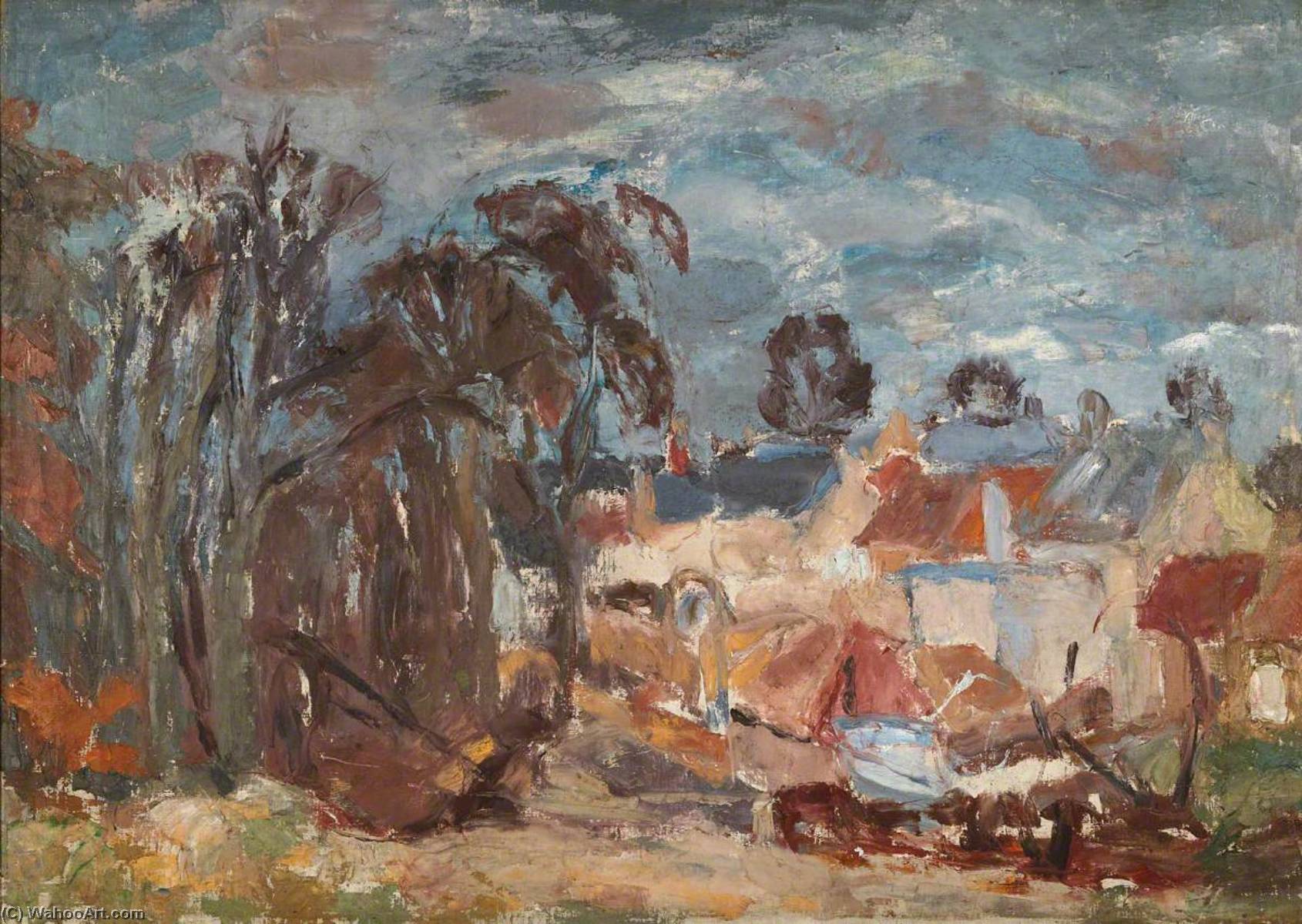 Wikioo.org - The Encyclopedia of Fine Arts - Painting, Artwork by William George Gillies - Temple, Backs of Houses