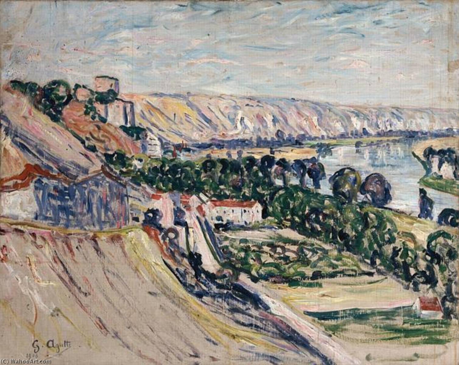 Wikioo.org - The Encyclopedia of Fine Arts - Painting, Artwork by Georgette Agutte - Vue de la vallée de la Seine