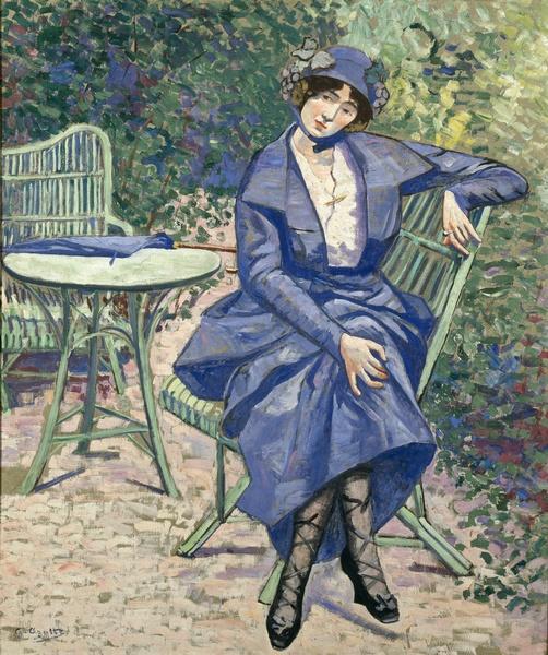 WikiOO.org - Encyclopedia of Fine Arts - Schilderen, Artwork Georgette Agutte - Femme à la robe bleue