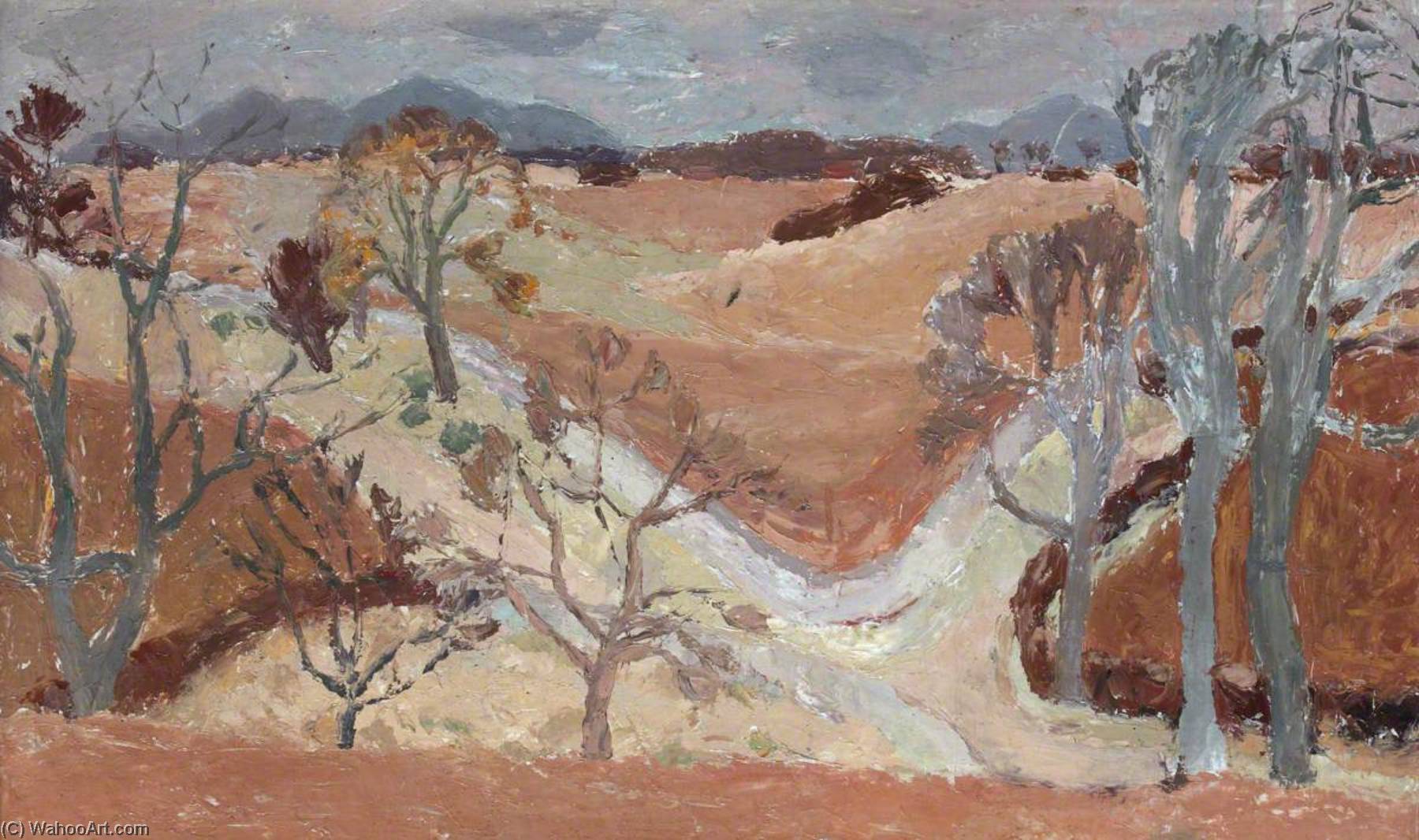 Wikioo.org - The Encyclopedia of Fine Arts - Painting, Artwork by William George Gillies - Brown and Grey Landscape, Pentland Hills