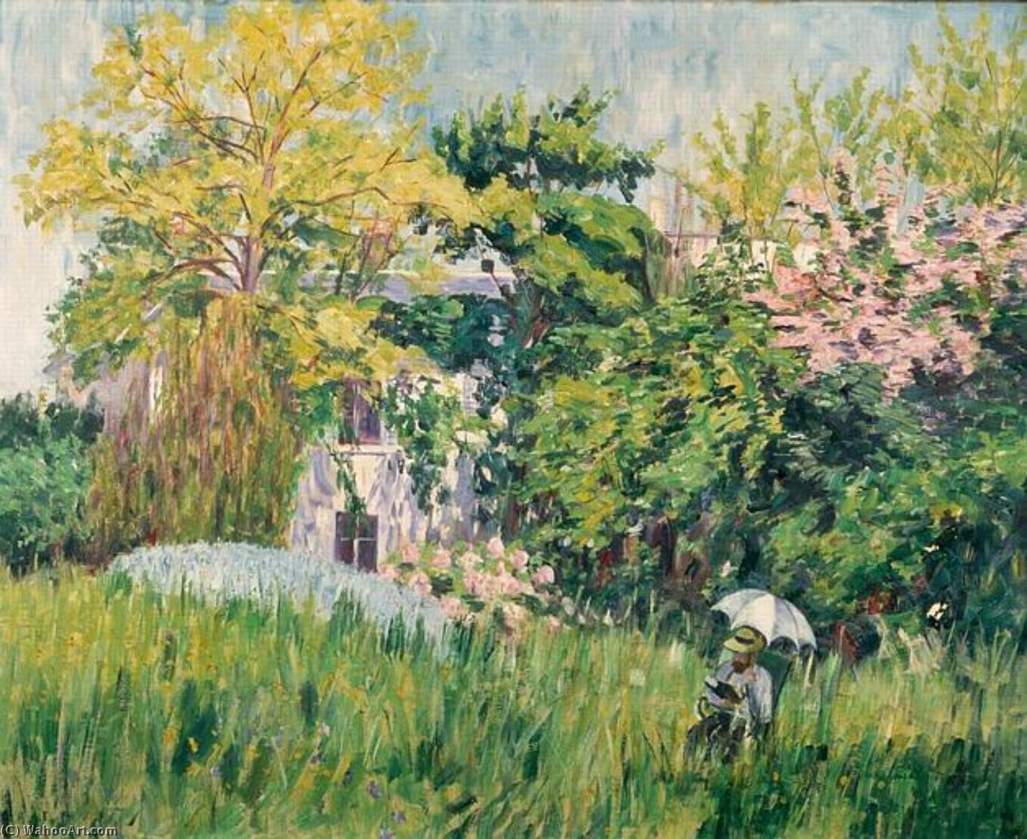 WikiOO.org - אנציקלופדיה לאמנויות יפות - ציור, יצירות אמנות Georgette Agutte - Le jardin de Bonnières Sembat dans son jardin (Titre attribué)