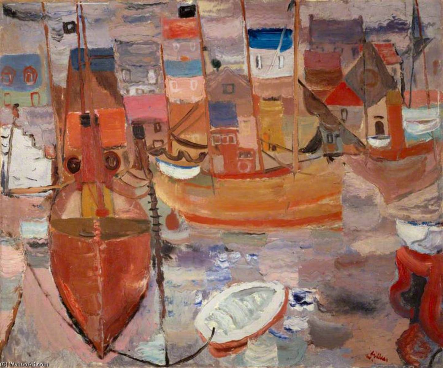 Wikioo.org - The Encyclopedia of Fine Arts - Painting, Artwork by William George Gillies - The Harbour