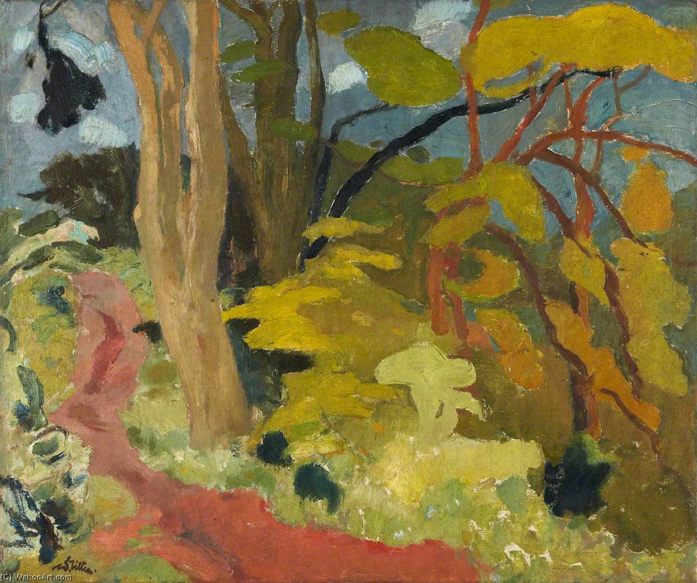 Wikioo.org - The Encyclopedia of Fine Arts - Painting, Artwork by William George Gillies - Woodland Path