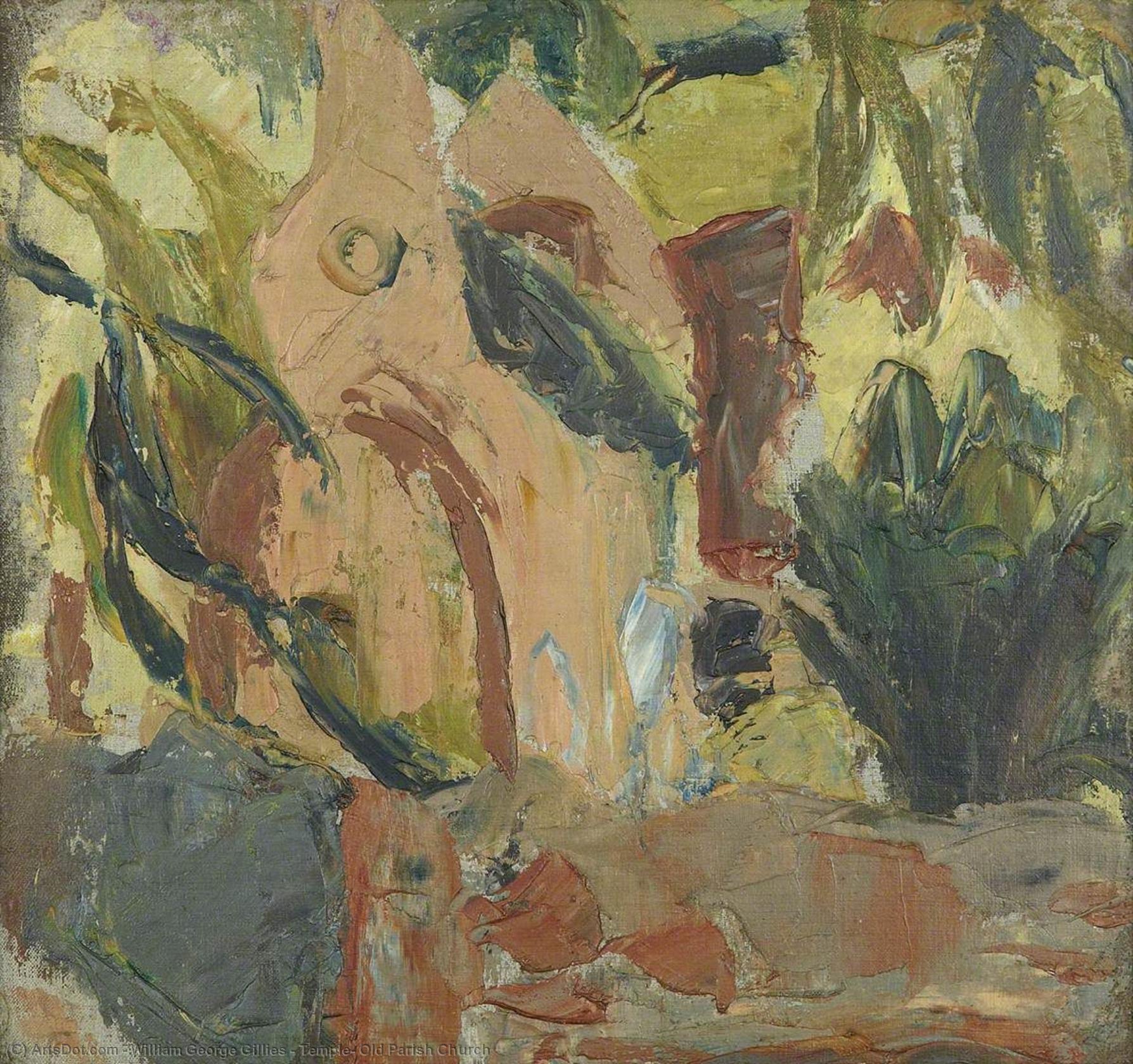 Wikioo.org - The Encyclopedia of Fine Arts - Painting, Artwork by William George Gillies - Temple, Old Parish Church