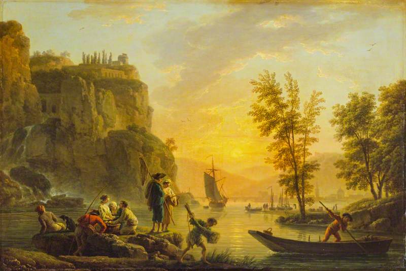 Wikioo.org - The Encyclopedia of Fine Arts - Painting, Artwork by Claude Joseph Vernet - A River Scene