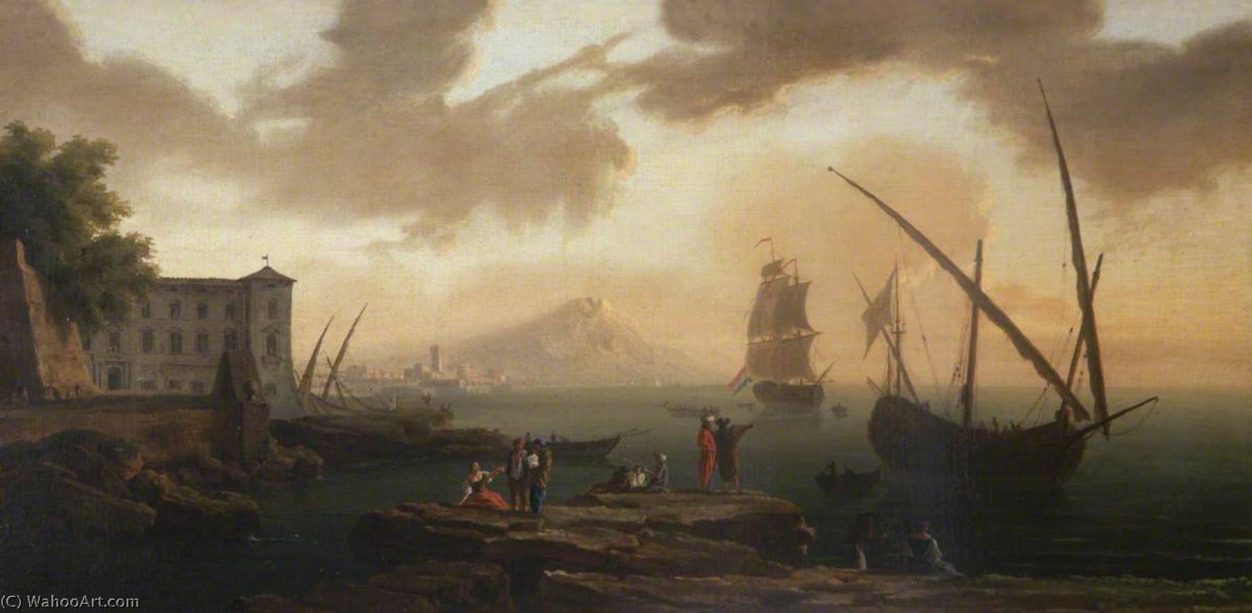 WikiOO.org - Encyclopedia of Fine Arts - Maalaus, taideteos Claude Joseph Vernet - Bay of Naples