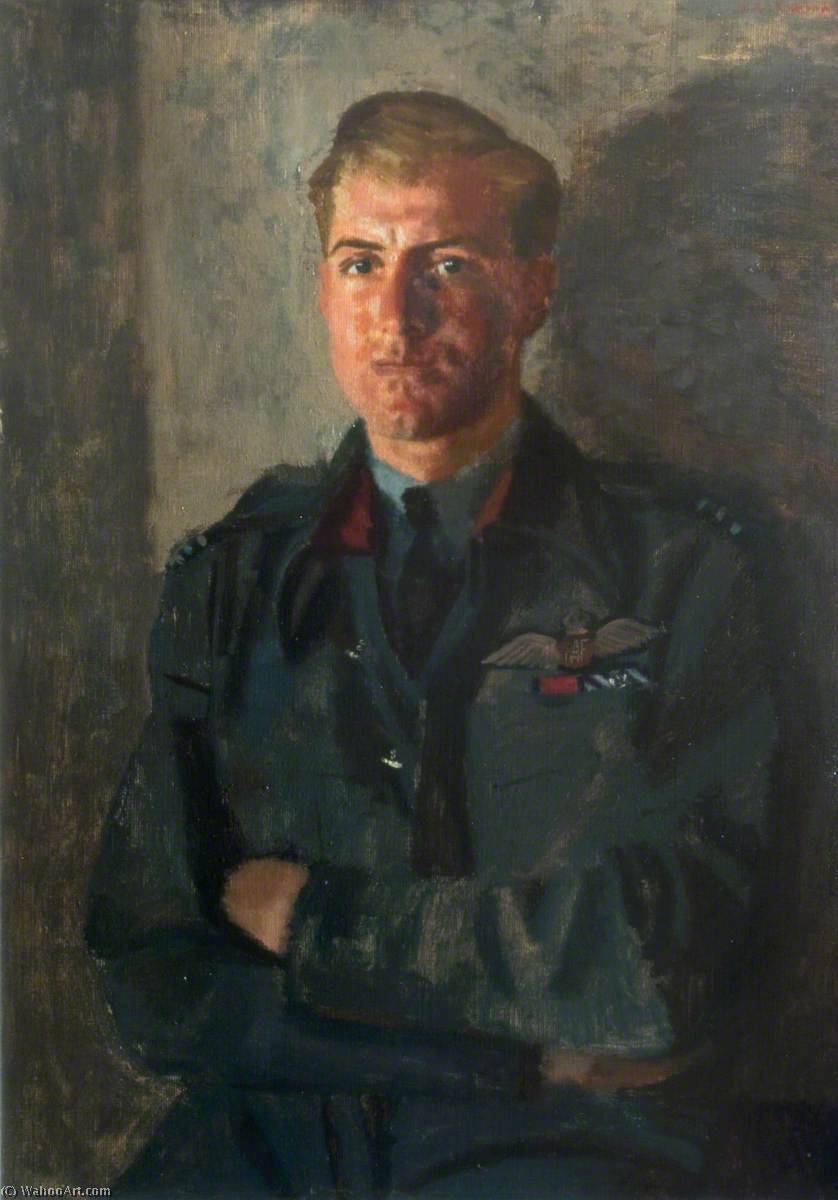 WikiOO.org - Encyclopedia of Fine Arts - Maleri, Artwork Alfred Reginald Thomson - Wing Commander H. N. G. Wheeler (1917–2009), DSO, DFC and Bar