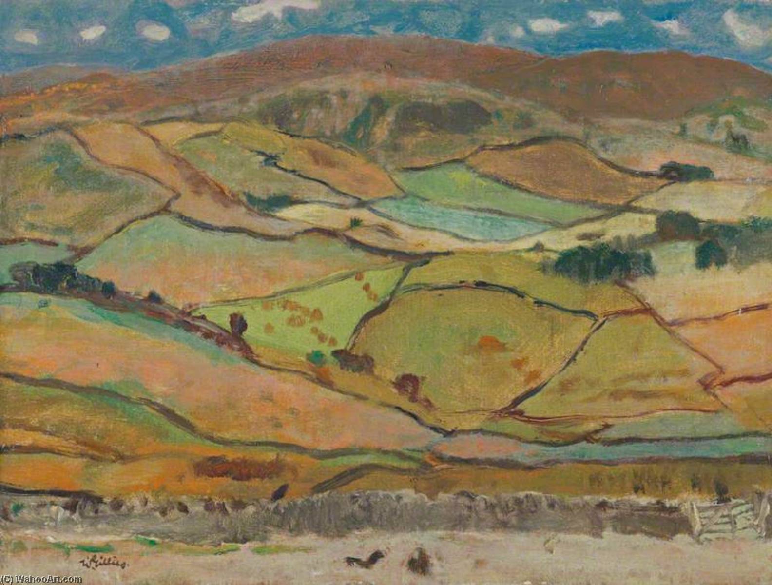 Wikioo.org - The Encyclopedia of Fine Arts - Painting, Artwork by William George Gillies - Hills above Stow