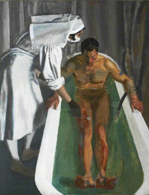 Wikioo.org - The Encyclopedia of Fine Arts - Painting, Artwork by Alfred Reginald Thomson - A Saline Bath, Royal Air Force Hospital