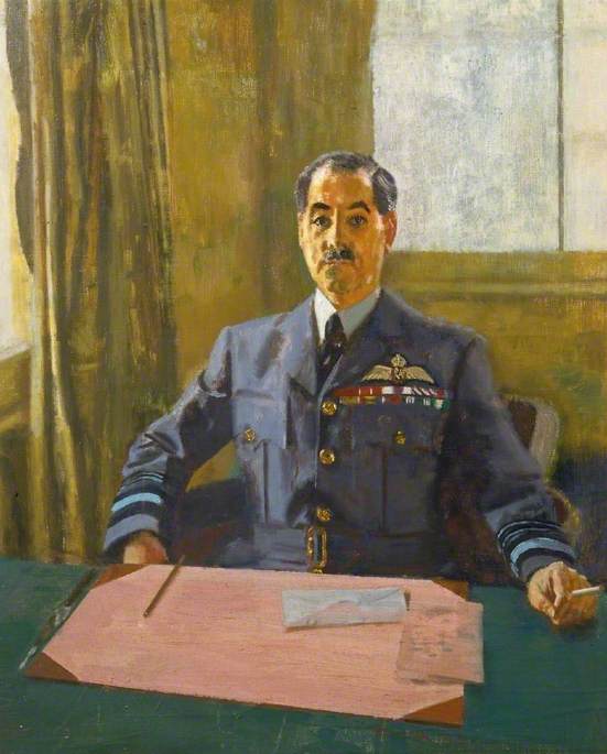Wikioo.org - The Encyclopedia of Fine Arts - Painting, Artwork by Alfred Reginald Thomson - Air Marshal A. Guy R. Garrod (1891–1965), CB, OBE, MC, DFC