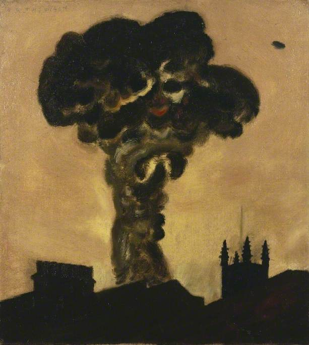Wikioo.org - The Encyclopedia of Fine Arts - Painting, Artwork by Alfred Reginald Thomson - A High Explosive Bomb in High Street, Kensington, 18 February 1944