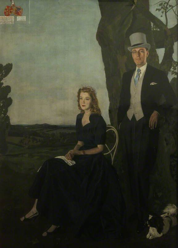 Wikioo.org - สารานุกรมวิจิตรศิลป์ - จิตรกรรม Alfred Reginald Thomson - Francis Edward Lascelles Hadwin (b.1926), Demy (1947–1950), and Lady Julia Lascelles Hadwin, née Bluet Mackenzie (b.1934)