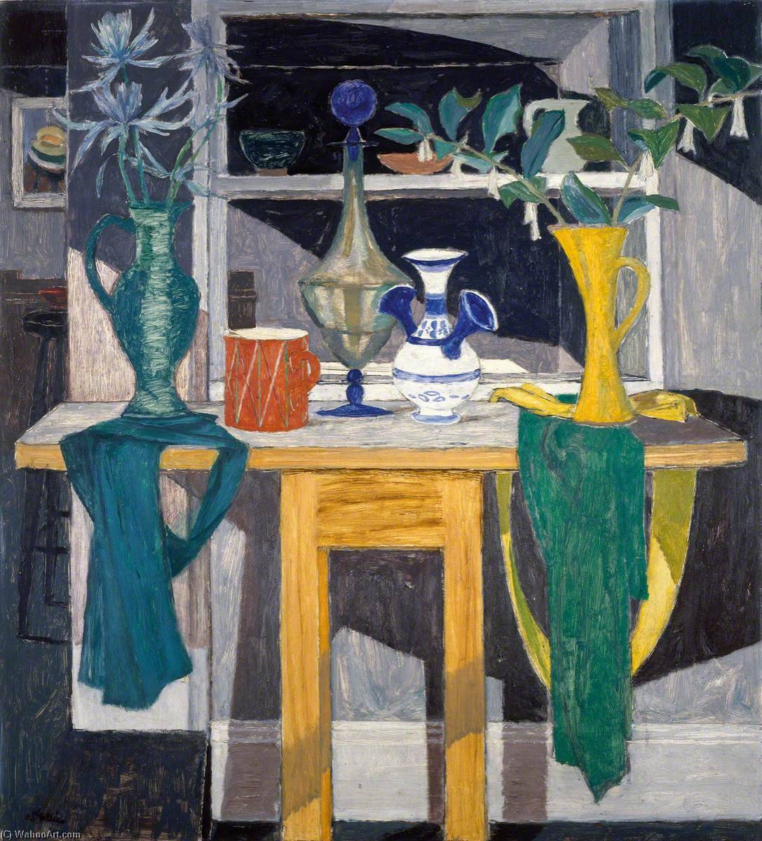 Wikioo.org - The Encyclopedia of Fine Arts - Painting, Artwork by William George Gillies - Shadowed Interior