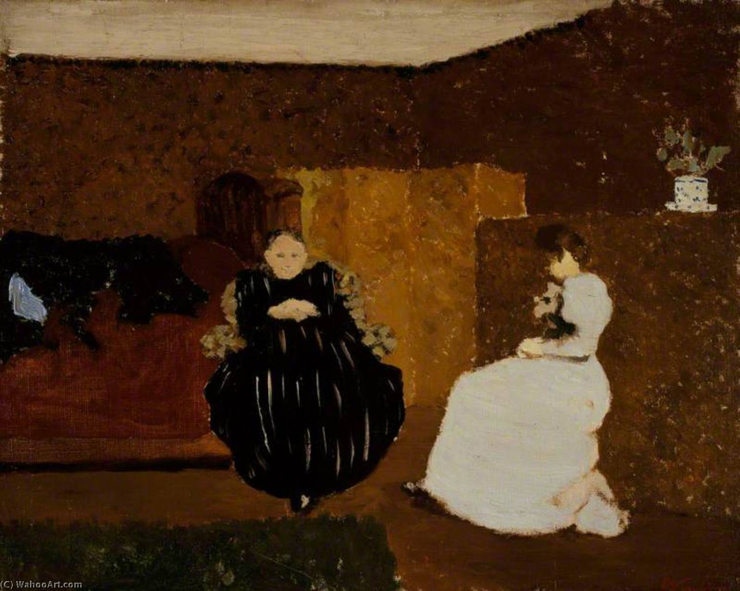Wikioo.org - The Encyclopedia of Fine Arts - Painting, Artwork by Jean Edouard Vuillard - La causette (The Chat)