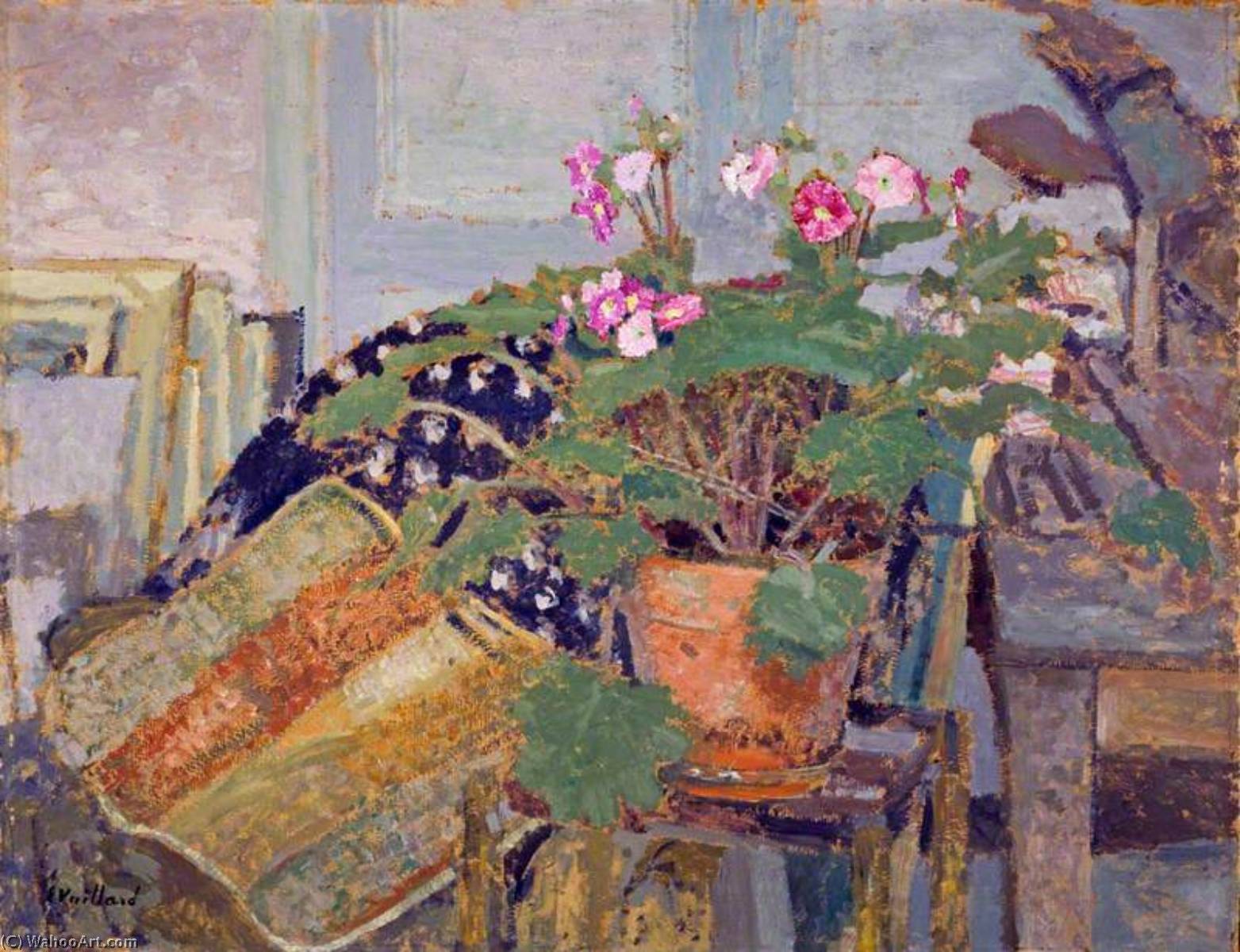 Wikioo.org – L'Enciclopedia delle Belle Arti - Pittura, Opere di Jean Edouard Vuillard - Le pentola de fiori ( vaso di fiori )
