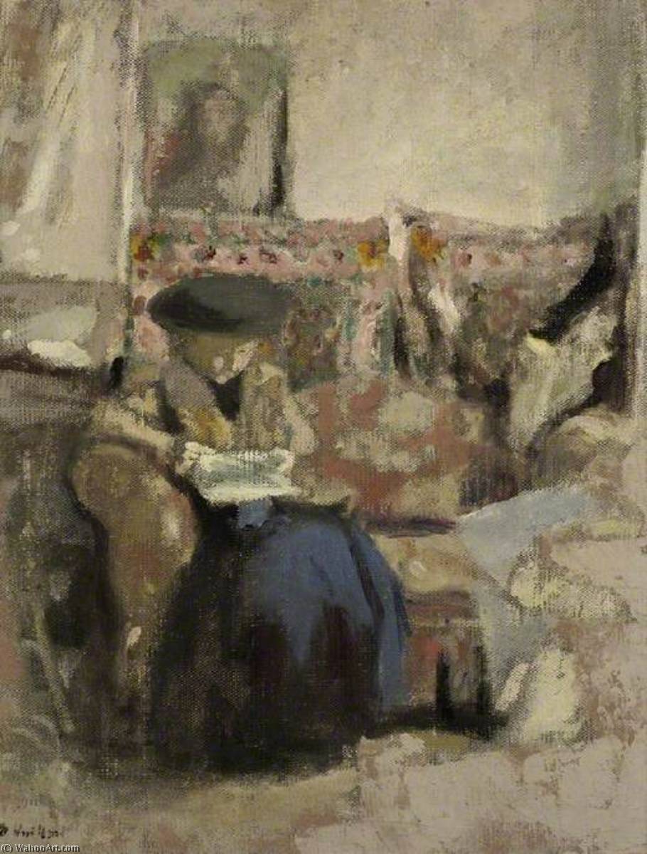 Wikioo.org - The Encyclopedia of Fine Arts - Painting, Artwork by Jean Edouard Vuillard - Seated Woman, Reading