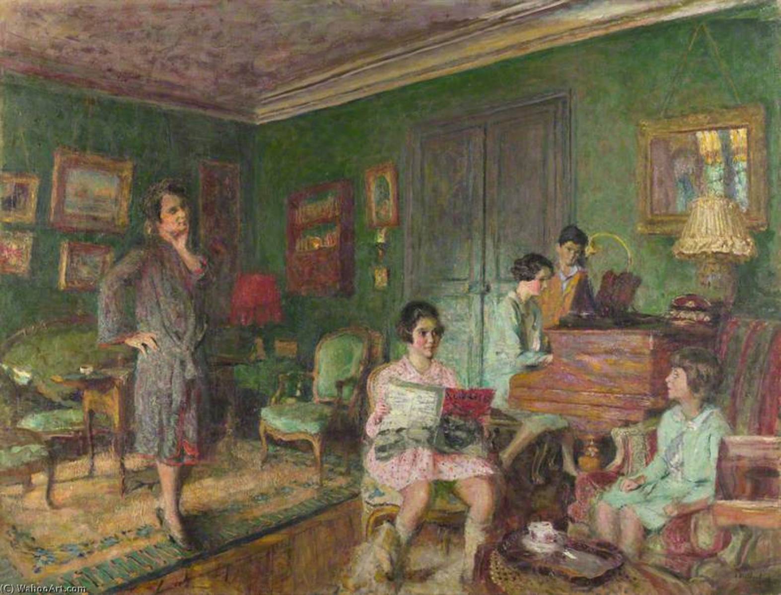 Wikioo.org - The Encyclopedia of Fine Arts - Painting, Artwork by Jean Edouard Vuillard - Madame André Wormser and her Children