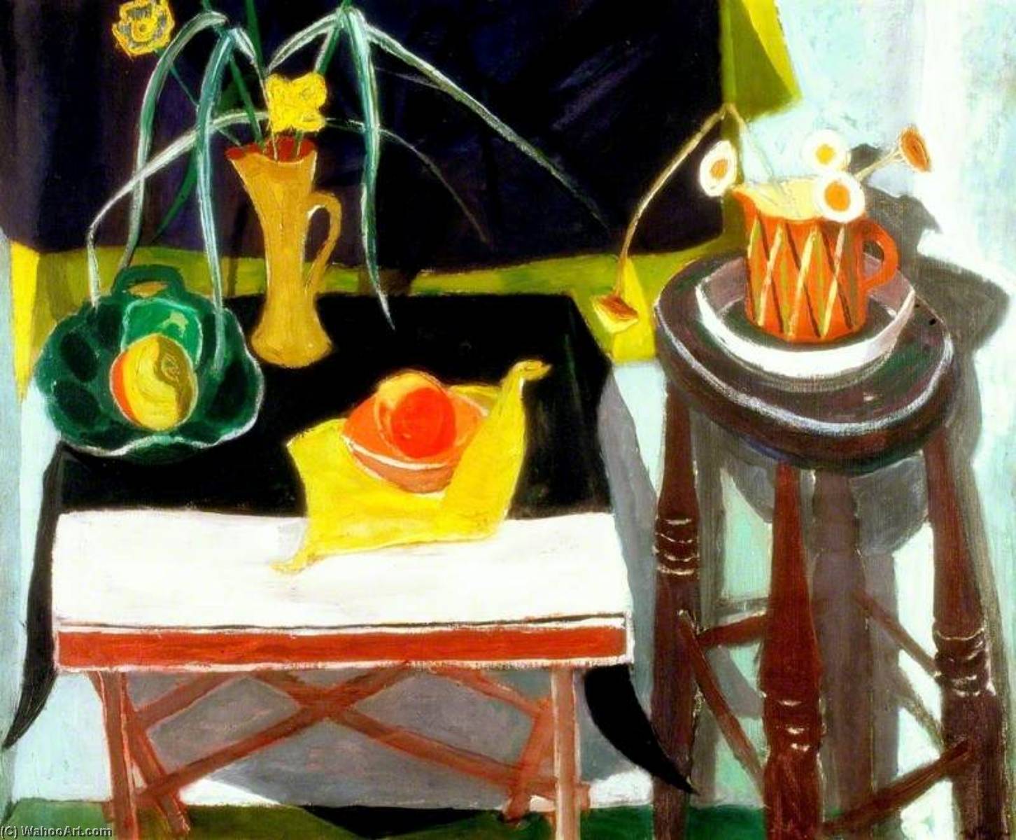 Wikioo.org - The Encyclopedia of Fine Arts - Painting, Artwork by William George Gillies - Still Life with Yellow Flowers