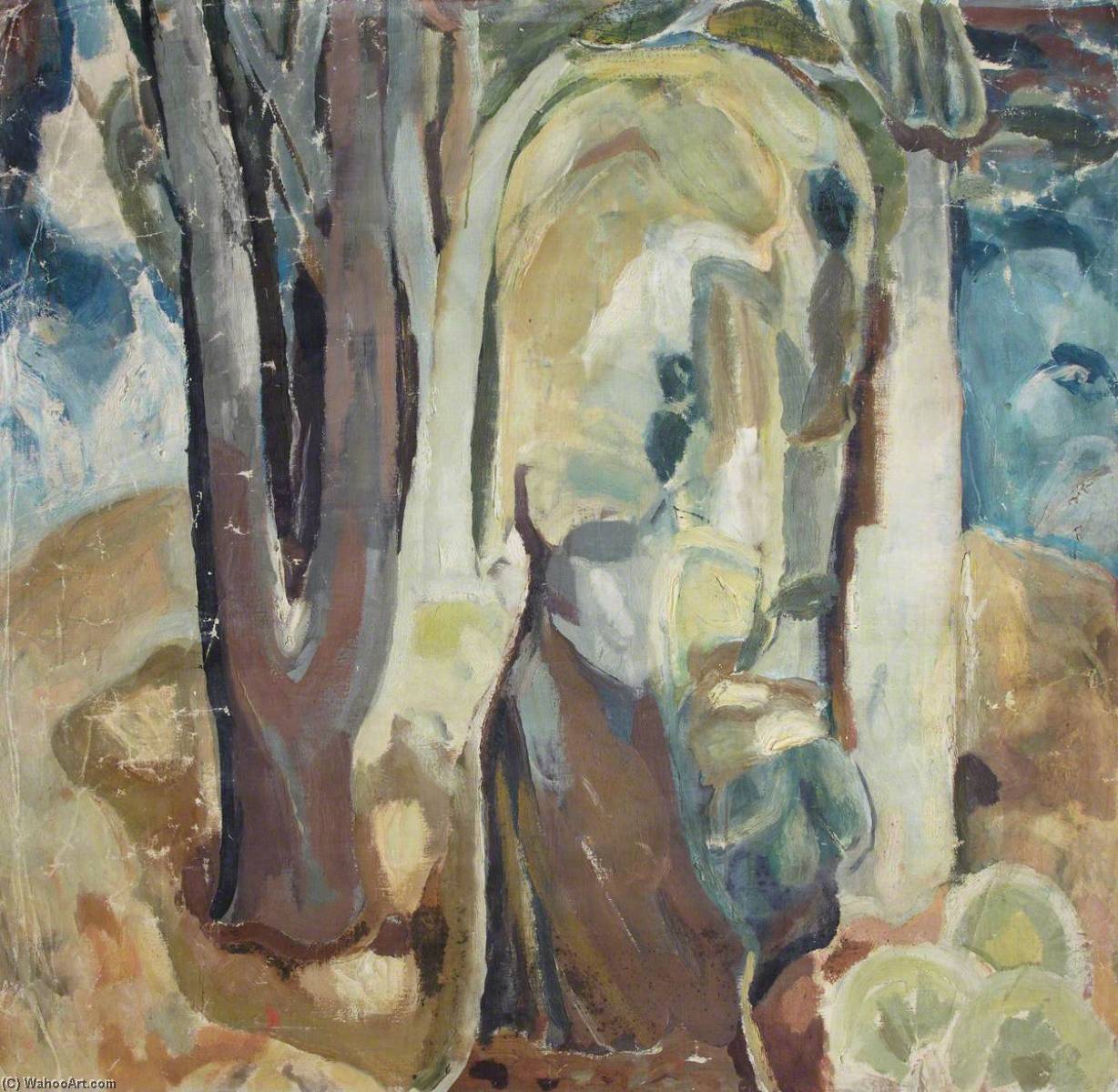 Wikioo.org - The Encyclopedia of Fine Arts - Painting, Artwork by William George Gillies - Path through Trees