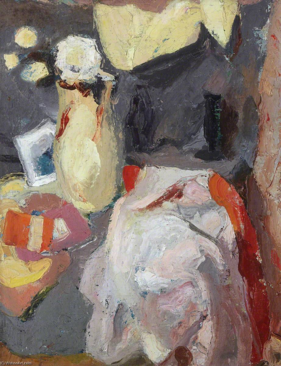 Wikioo.org - The Encyclopedia of Fine Arts - Painting, Artwork by William George Gillies - Still Life with Lemon Jug and White Flowers