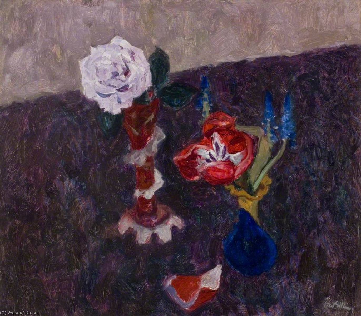 Wikioo.org - The Encyclopedia of Fine Arts - Painting, Artwork by William George Gillies - The Blue Rose