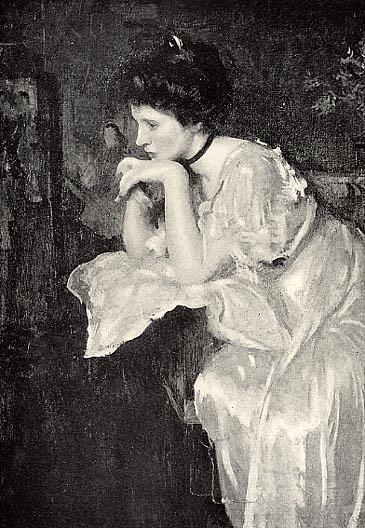Wikioo.org - The Encyclopedia of Fine Arts - Painting, Artwork by Edmund Charles Tarbell - Reverie (Katharine Finn), (painting)