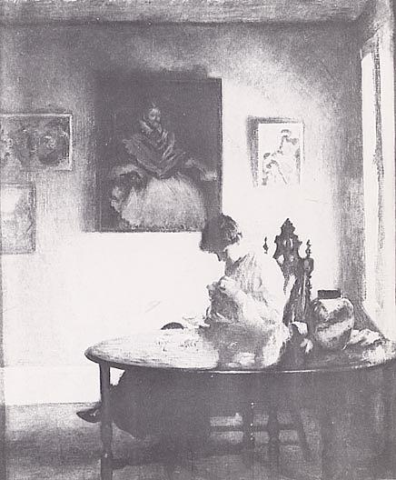 Wikioo.org - The Encyclopedia of Fine Arts - Painting, Artwork by Edmund Charles Tarbell - A Girl Crocheting, (painting)