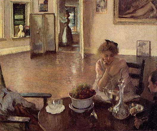 Wikioo.org – L'Enciclopedia delle Belle Arti - Pittura, Opere di Edmund Charles Tarbell - il la prima colazione camera pittura