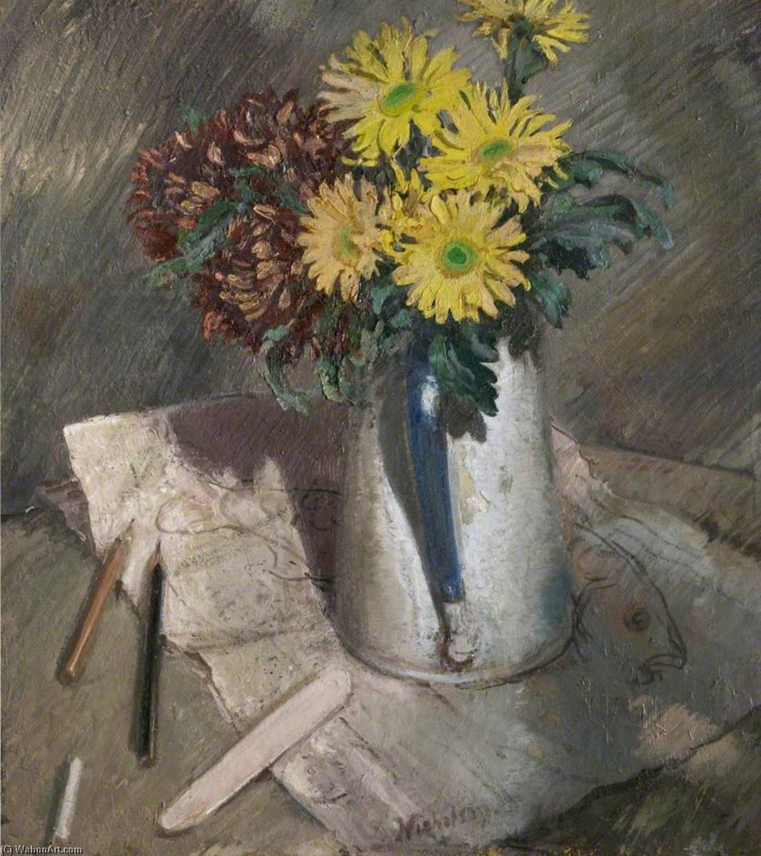 Wikioo.org - The Encyclopedia of Fine Arts - Painting, Artwork by William Newzam Prior Nicholson - Chrysanthemums