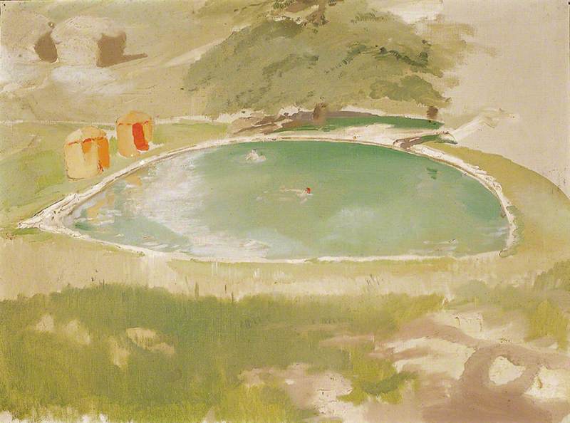 Wikioo.org - The Encyclopedia of Fine Arts - Painting, Artwork by William Newzam Prior Nicholson - The Bathing Pool at Chartwell