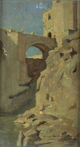 WikiOO.org - Encyclopedia of Fine Arts - Maleri, Artwork William Laparra - Pont sur le Manzanarès, Madrid
