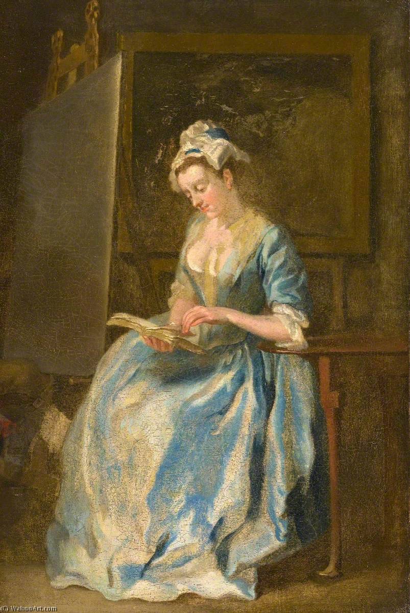 Wikioo.org - The Encyclopedia of Fine Arts - Painting, Artwork by Francis Hayman - Portrait of a Lady (probably the artist's wife)