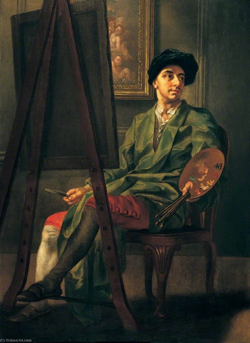 Wikioo.org - The Encyclopedia of Fine Arts - Painting, Artwork by Francis Hayman - Portrait of the Artist at His Easel