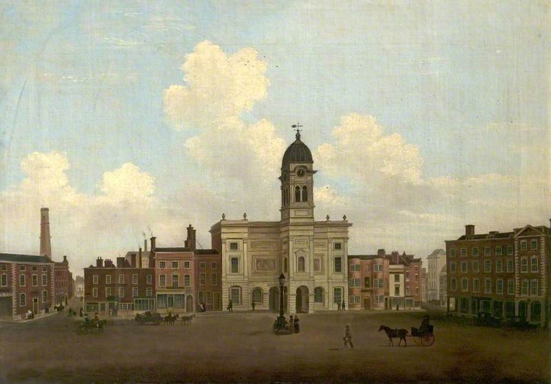 Wikioo.org - The Encyclopedia of Fine Arts - Painting, Artwork by Henry Lark I Pratt - View of the Market Place, Derby