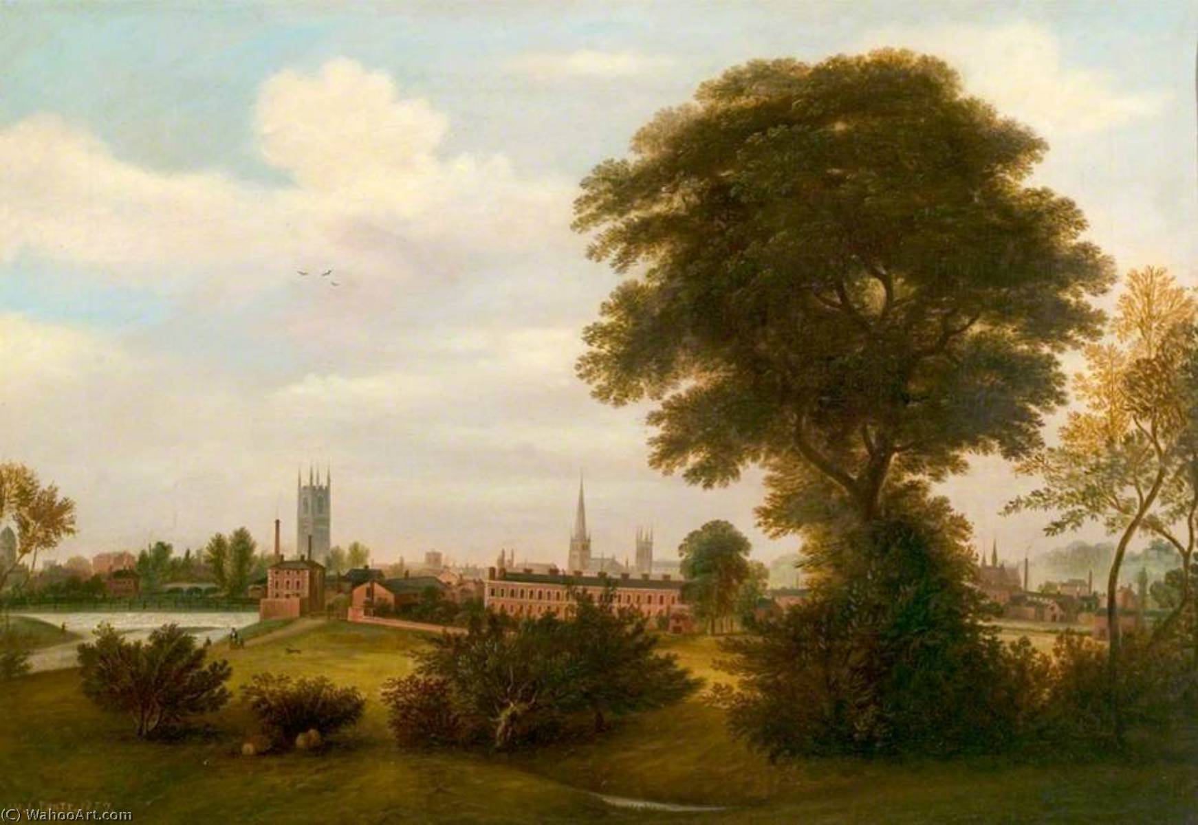 Wikioo.org - The Encyclopedia of Fine Arts - Painting, Artwork by Henry Lark I Pratt - Derby from the Meadows