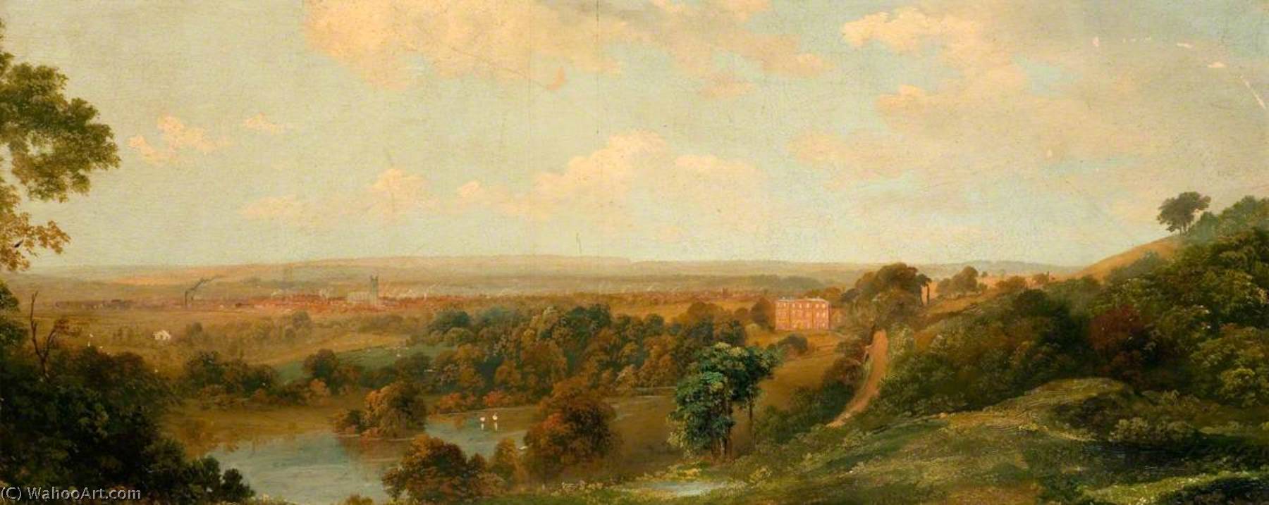 Wikioo.org - The Encyclopedia of Fine Arts - Painting, Artwork by Henry Lark I Pratt - View of Longton from Park Hall