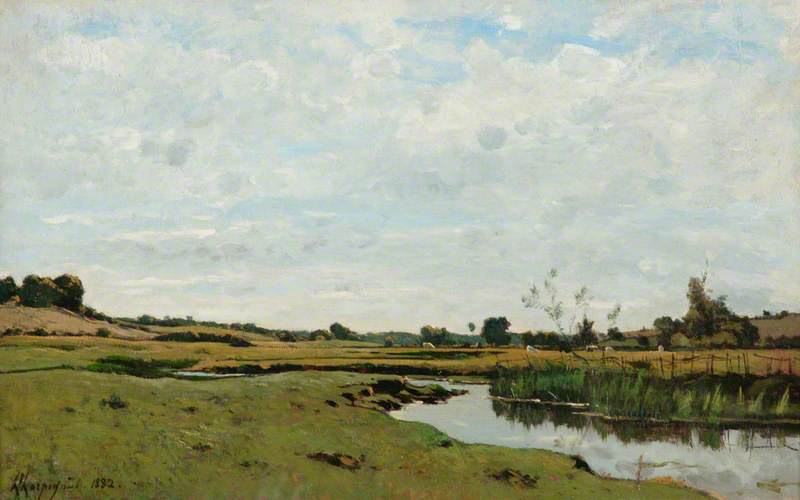 WikiOO.org - Encyclopedia of Fine Arts - Schilderen, Artwork Henri-Joseph Harpignies - The Winding River