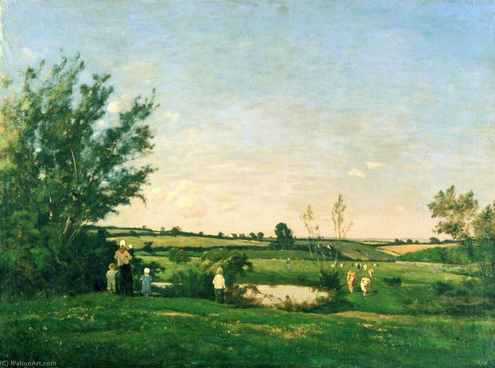 Wikioo.org - The Encyclopedia of Fine Arts - Painting, Artwork by Henri-Joseph Harpignies - Environs de Saint Privé, Yonne