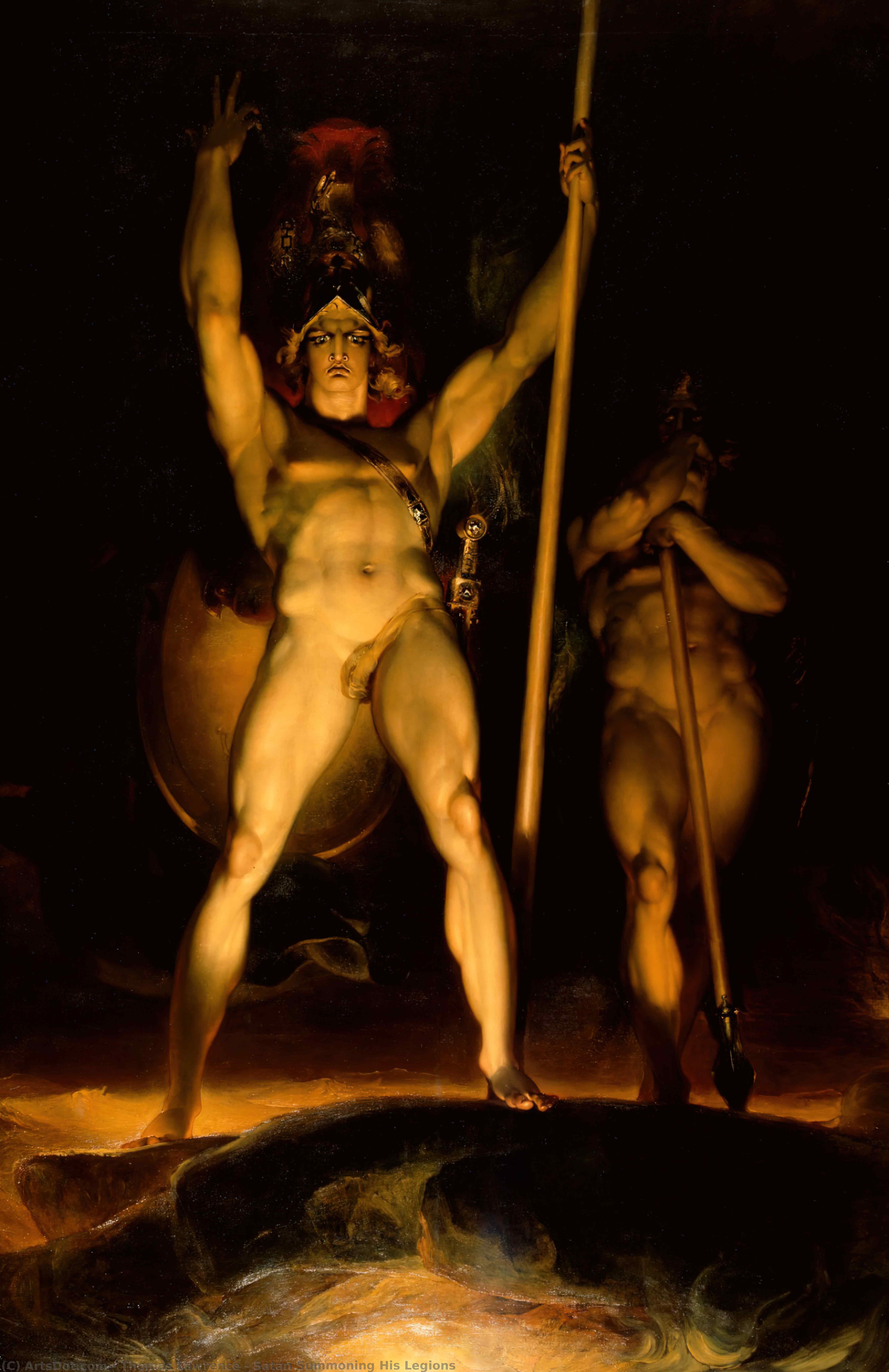 WikiOO.org - Енциклопедия за изящни изкуства - Живопис, Произведения на изкуството Thomas Lawrence - Satan Summoning His Legions